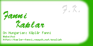 fanni kaplar business card