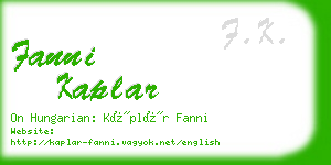 fanni kaplar business card